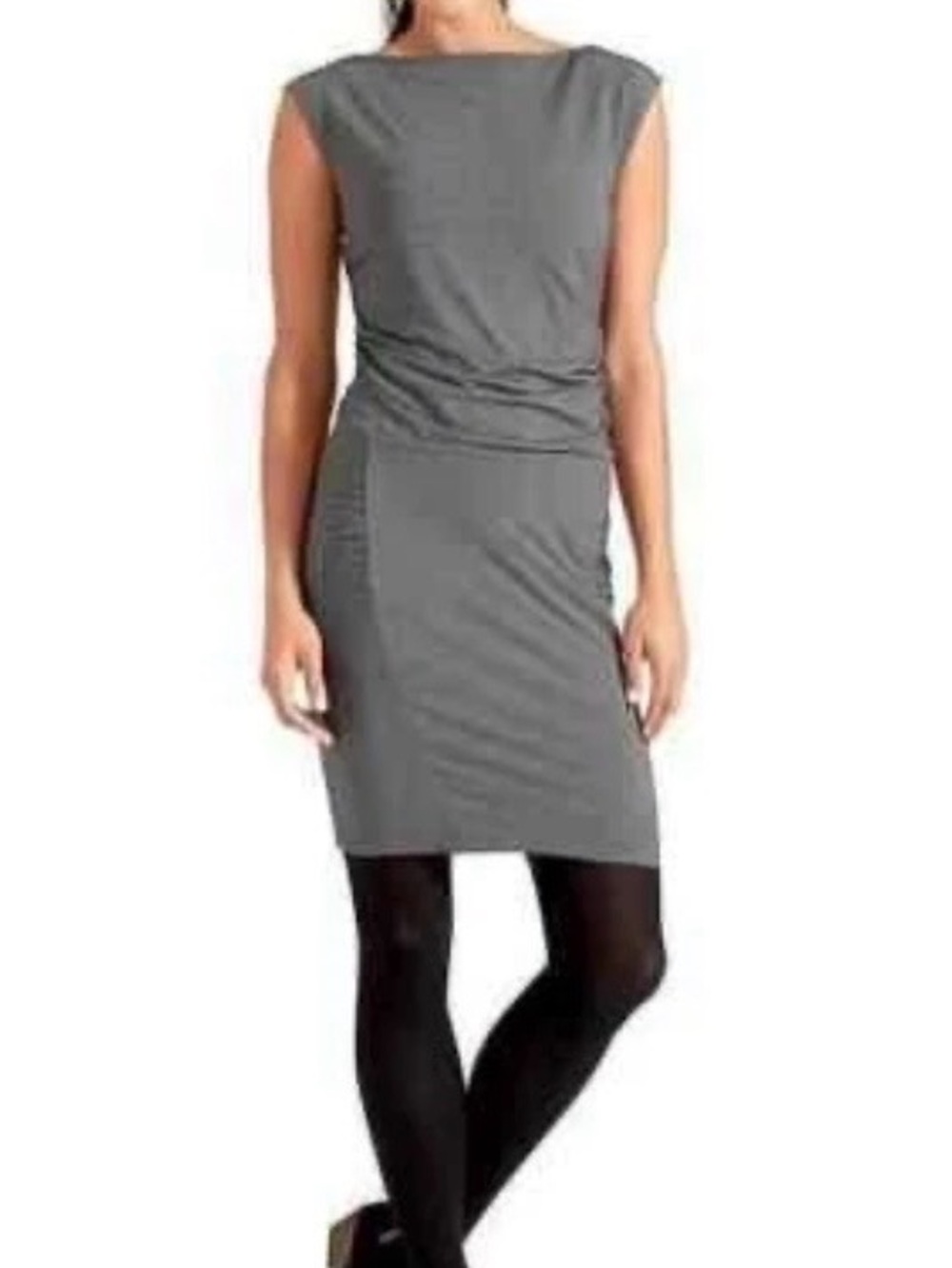 Athleta Micro Stripe Westwood Dress Size S Black Style 243062 Knit Sleeveless
